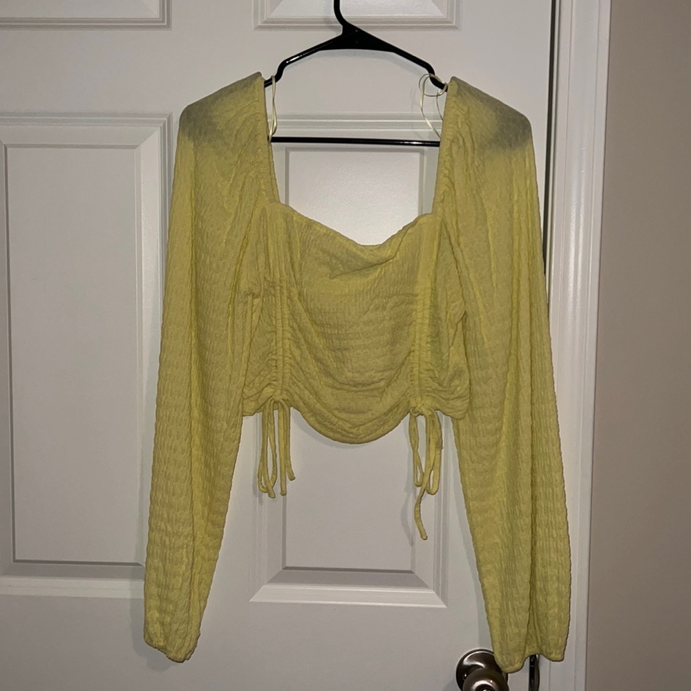 Yellow Sophie rue cinched blouse size L never worn